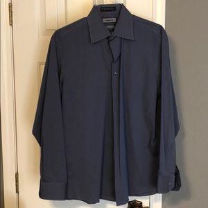 Navy Blue Button Down Dress Shirt